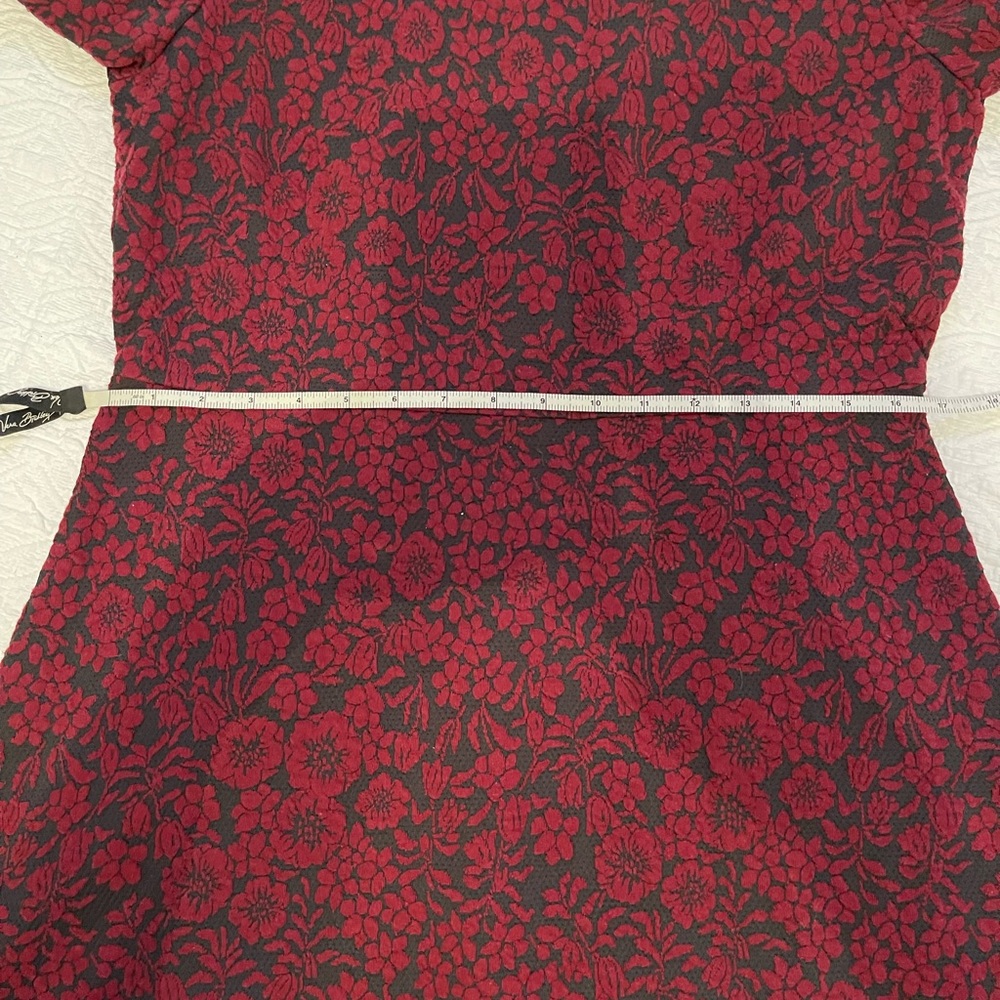 Ann Taylor Loft red & black midi dress 12 Petite - Picture 8 of 9